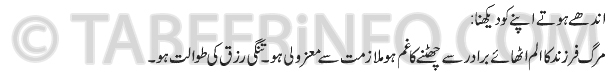 andhay hotay apnay ko dekhn tabeer