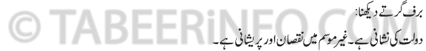 baraf girtay dekhna tabeer